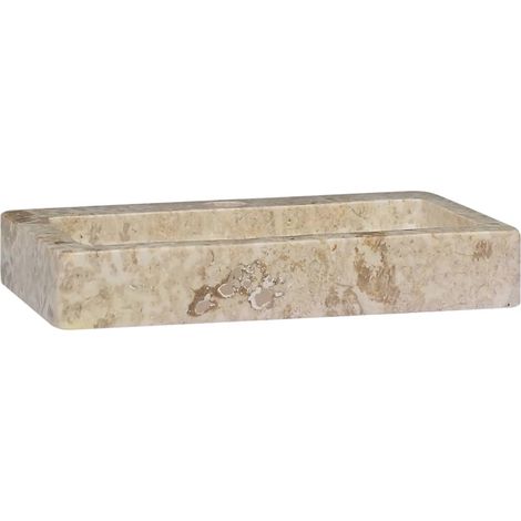 Lavabo vasque à poser Luxueux, Bac à laver, Crème 38x24x6,5 cm Marbre OIB3540E