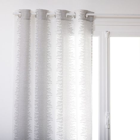 Voilage fines rayures "Liah" tamisant 140 x 240 cm Atmosphera - Blanc