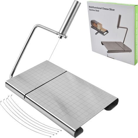 Trancheuse à fromage en acier inoxydable avec planche et grille de mesure (1/5)