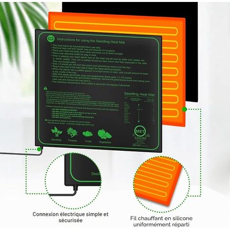 Tapis Chauffant Tapis Chauffant étanche Chauffage 20 20.5 inch 45W (1/2)