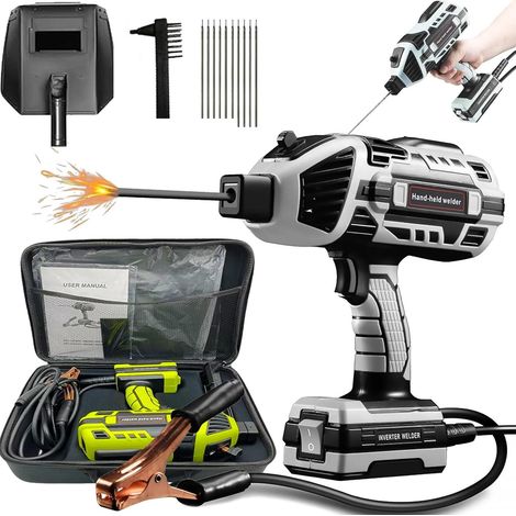 Poste de soudage portatif, torche de soudage à l'arc portable 220 V, avec onduleur IGBT, adapté aux baguettes de soudage de 2,5/3,2 mm(gris). (1/5)