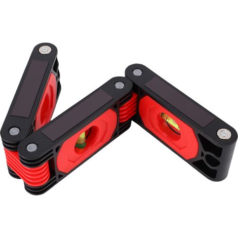 Règle à niveau pliante 3 segments articulée 45 90° outil de mesure multi-angle avec bulles et aimants (1/5)