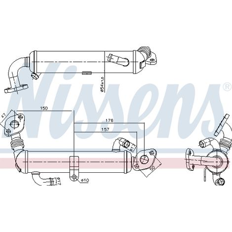 Radiateur, réaspiration des gaz d'échappement Nissens 989434 OPEL 5851369
