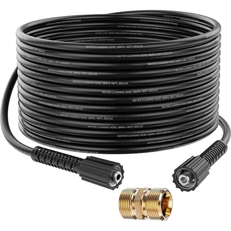 Tuyau de Rechange d'extension pour Nettoyeur Haute Pression 10m, 2000 PSI M22 Femelle Flexible avec M22 Fileté Mâle Remplacement Connecteur pour Karcher Standard M22-14 Connexion (1/4)