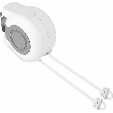 Outdoor Retractable Clothesline, 13m Expandable Wall Mounted Clothes Drying Rack with 2 Clothesline, for Bathroom Balcony Garden Indoor Travel (1/5)