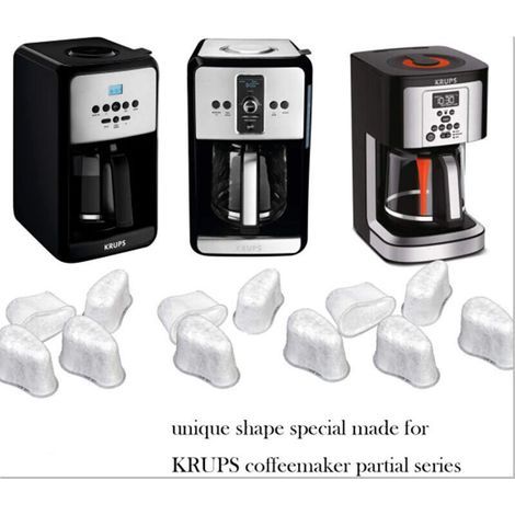 12er-Pack KRUPS F4720057 Kohle-Wasserfilterkartuschen für Kaffeemaschinen, hergestellt aus Vlies-Kokosnussschale, Aktivkohlebeutel, FDA-zertifiziert (1/5)