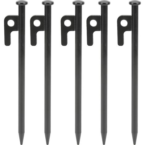 Piquet de tente Acier galvanisé 20cm Soudure latérale Lot de 5 Piquets robustes pour camping extérieur et fixation au sol (1/4)