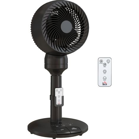 "HOMCOM 9"" Pedestal Cooling Fan with Adjustable Speed and Mode, Black"