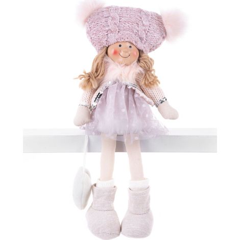 Dekoration MagicHome Weihnachten, Kinder, rosa, sitzend, 22 cm (1/2)