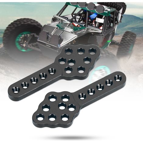 2 pièces Support d'Amortisseur Réglable Hauteur Angle pour RC Crawler 1/10 Voiture Tout-Terrain (Noir) (1/4)