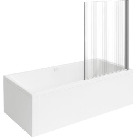 Baignoire droite VILLEROY ET BOCH Collaro 170 x 75cm Blanc mat  vidage et trop plein blanc mat + Pare bain droite AURYS Raywall
