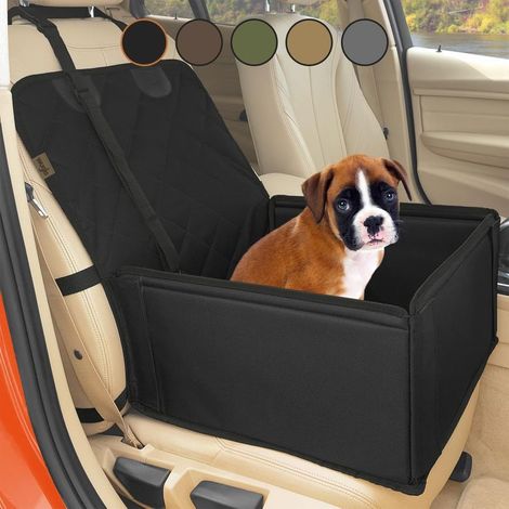 Siège auto pour chien - Cage de transport - Siège auto - Siège auto pour animaux de petite et moyenne taille - Pliable - Tissu Oxford - Noir (1/5)