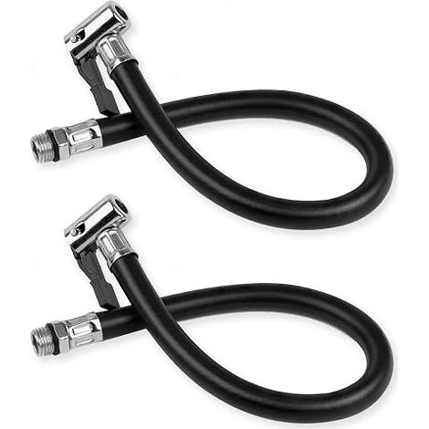 2pcs Inflating Hose Inflator Hose 13mm Rubber Metal for Bicycles, Motorcycles and Cars (1/5)