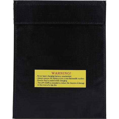 Sac de sécurité ignifuge pour batterie Li-Po, pochette portable deux tailles, sac de charge noir (taille S) (1/5)