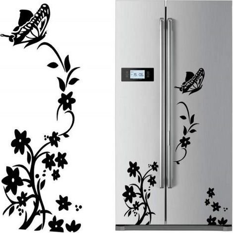 Stickers Muraux - Fleur - Papillon - PVC - Amovible - Design Contemporain (1/4)