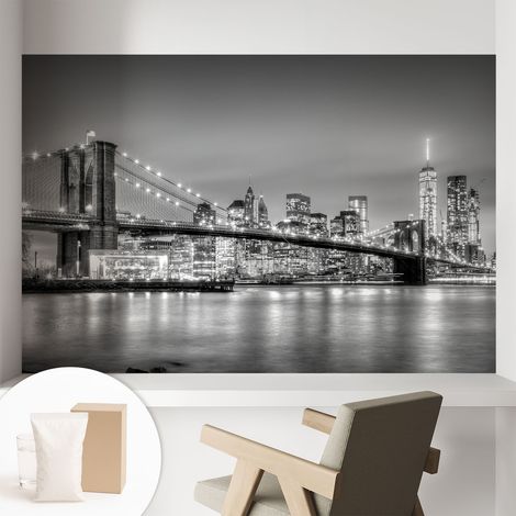 Papier peint intissé décoratif avec motifs pour salon et chambre a motif - Colle incluse gratuite Pont métropolitain 104x70 cm (1/5)