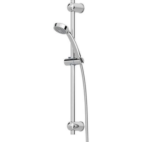 Shower Head Kit Round Chrome Adjustable Riser Rail Handset Bathroom