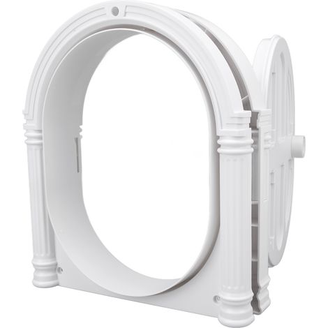 Chatière à double sens verrouillable, résistante aux intempéries et silencieuse, pour fenêtre, mur, intérieur et extérieur, blanche, type 2 (1/5)