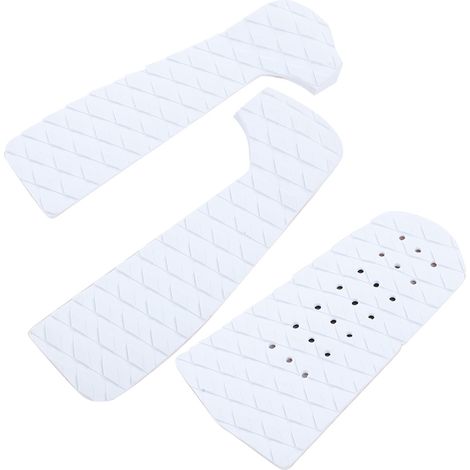Lot de 3 tapis de surf antidérapants en mousse EVA écologique, accessoire de planche de surf (3 pièces blanches avec trou) (1/5)