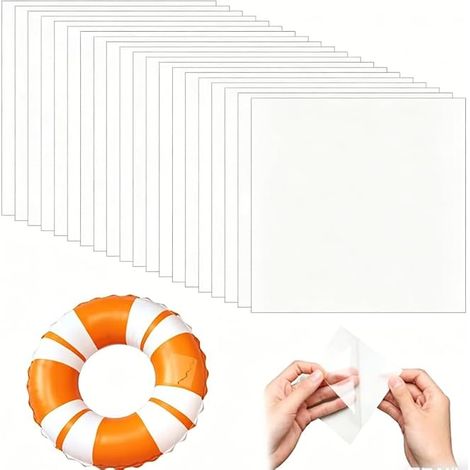 20PCS Réparation Transparent Étanche pour Piscine Gonflable, Gonflables Auto-Adhésifs TPU Transparent Rustine pour Piscines flottantes Kayak Tentes Matelas Gonflable Pneumatiques Doudoune 8.8 x 8.8cm (1/5)