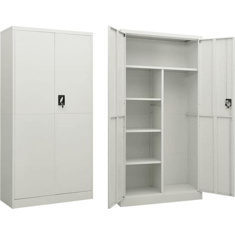 Locker Cabinet Light Grey 90x40x180 cm Steel vidaXL