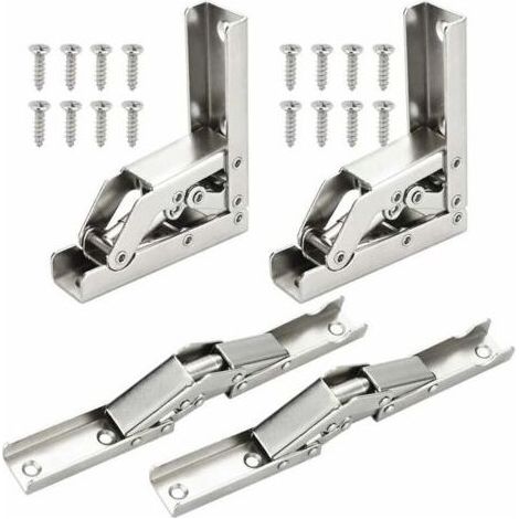 4 PCS Charnières Pliant 90 Degré Plein Recouvrante Charniere Porte en Acier Inoxydable Charniere Meuble Cuisine Invisible avec 16 Vis pour Fermeture d’Armoire de Porte Placard 6.86.82.2cm (1/5)