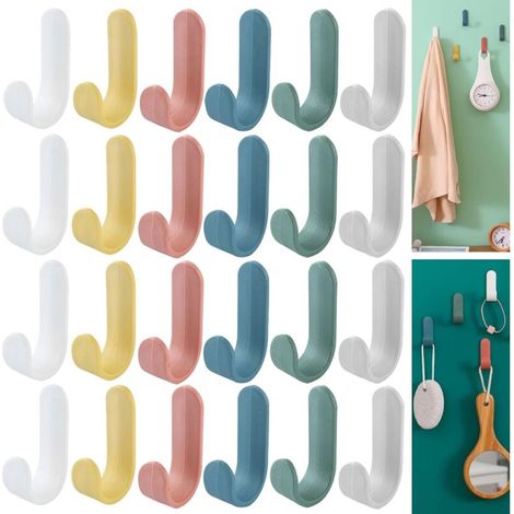 Bardusch Lot de 24 Crochets Auto-Adhésifs - Crochets Porte-Serviettes - Crochets Muraux Adhésifs -Utilisé Pour Crochets Adhésifs Pour Cuisine, Salle de Bain, Bureau