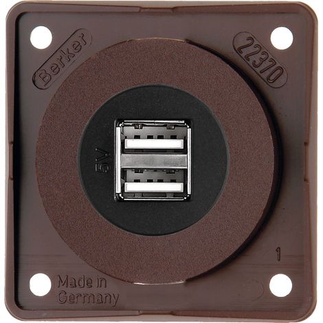 Berker USB-Ladesteckdose 2fach braun