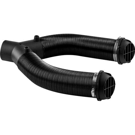 Conduit de Chauffage Diesel 75mm, Kit de Ventilation avec Raccord en Y et Colliers, Sortie d'Air Chaud pour Chauffage Stationnaire 2KW 5KW 8KW, Noir (1/5)