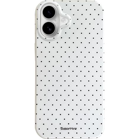 Compatible avec Coque pour iPhone 16, Silicone TPU Housse pour Filles Femmes Garçons, Mignon Fashion Polka Dot Pattern Aesthetic Design Étui Anti-Choc et Imperméable Case - Blanc (1/5)