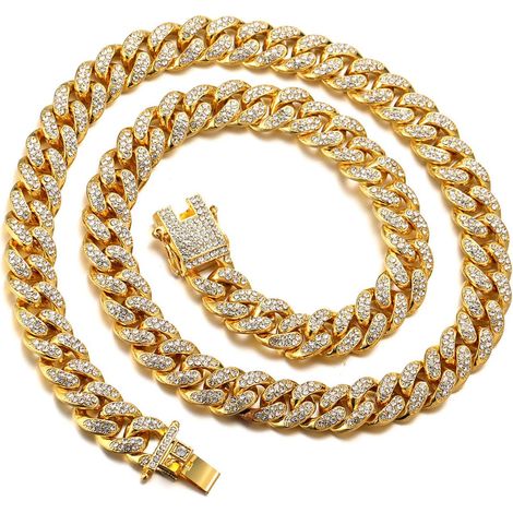 Collier pour Chien Style Diamant Scintillant, Plaqué Or 18K, Longueur 50cm, Collier Élégant pour Fêtes, Photos et - MMCD-ZGL-04941 (1/3)