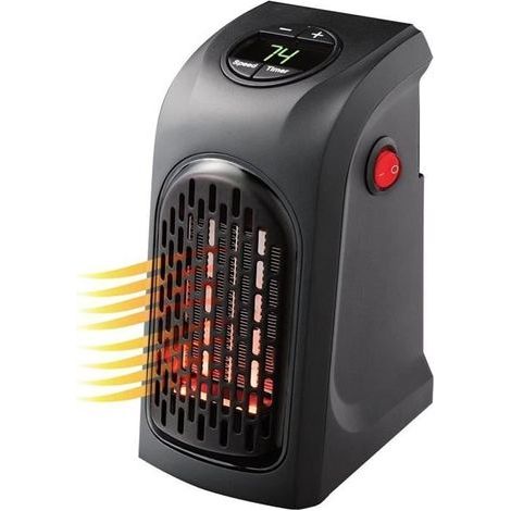 Tragbarer Heizlüfter – Einstellbares Thermostat – 350 W – Schwarz – Elektrisch – Tragbar (1/4)