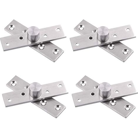 Bisagras de puerta pivotantes giratorias ocultas de 360 grados, de 4 piezas, de acero inoxidable reforzado, con bisagras superiores e inferiores para puertas de madera, ideales para armarios, ventanas (1/5)