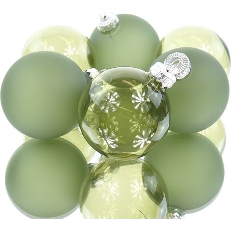 Decoris® Christbaumkugeln Rosemary grün Ø 6 cm 6er Pack - Glas (1/2)