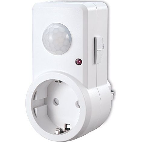 sonero IMS060 Rilevatore di movimento a infrarossi con adattatore a spina - installazione interna in presa, classe di protezione: IP20, campo di lavoro 120° / 9m, bianco (1/4)