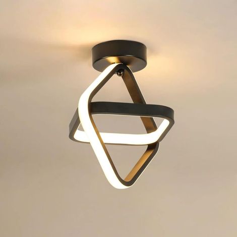 SABIR Plafonnier LED, Plafonnier de Couloir Carré Moderne Noir 24W 2700LM pour Balcon de Couloir, Lumière Blanche Chaude 3000K, 28 30cm (1/5)