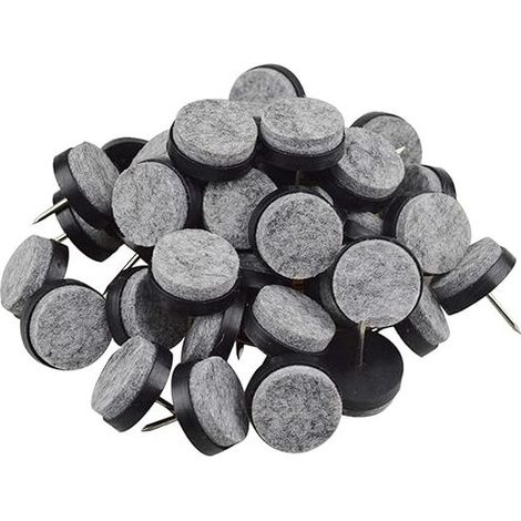 QAZQA Patin Chaise a Clouer, Patins à vis en Feutre, 40 Pcs Clous Patins de Meuble, Patins Glisseurs Rond 18mm Tampon Chaise, Patins Meubles en Feutre Tampons pour Meubles, noir (1/5)