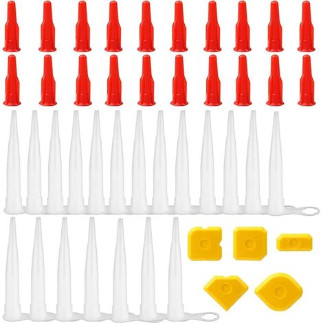 40 Pcs Sealing Nozzle Caps, Sealing Nozzles Replacement Silicone Sealing Nozzles Silicone Cartridges for Adhesive Seal (Style B) (1/5)