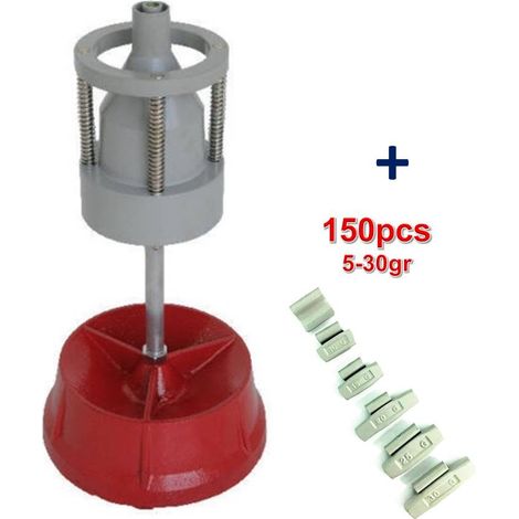 Equilibreuse de Roue Manuelle Portable + 150 Plombs Masses à Frapper 5-30gr (1/4)