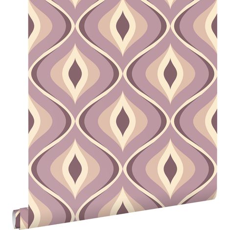 papier peint ornements au style rétro lilas violet - ESTAhome (1/5)