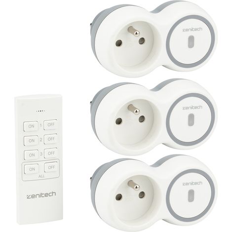 Pack de 3 prises 2300W + télécommande - Blanc - Bolea - Zenitech