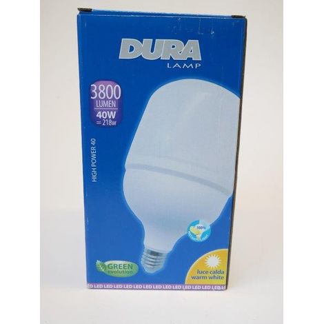 Ampoule deco LED 40W culot E27 Ø 119x213mm3000K 3800lm 200° 230V non-dimmable HIGH POWER LED DuraLamp