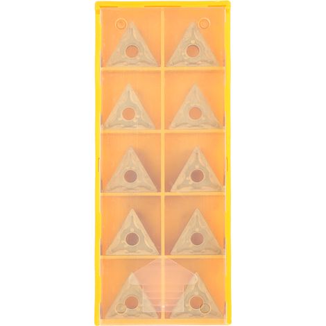 10 pièces plaquettes triangulaires double face CNC pour acier, semi-finition et ébauche R0.4/R0.8 (T9125-160404) (1/5)