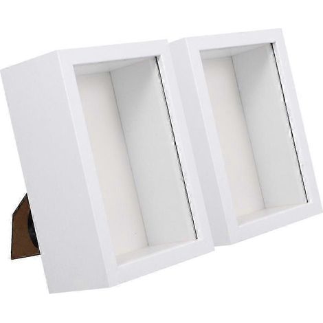 Lot de 2 boîtes-cadres en bois avec couvercle, cadre photo 3D pour souvenirs de mariage, souvenirs d'enfance, loisirs créatifs, récompenses, médailles, billets et photos. (1/5)