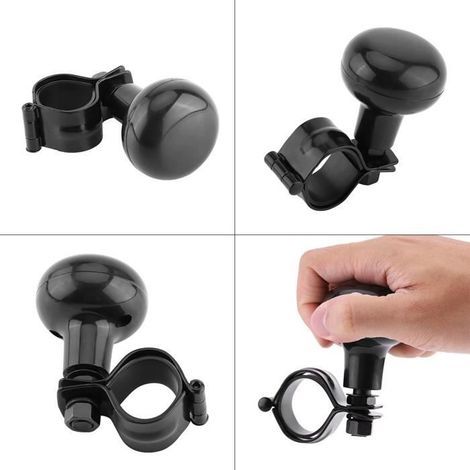 Yctze Lenkradknauf, Schwarzer Universal-Lenkradknauf für Pkw, robust, mit Kugelgelenk (1/4)