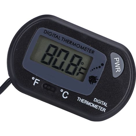 Thermomètre digital LCD pour aquarium, écran large clair et réglable, noir (1/5)