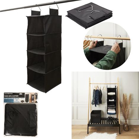 Rangement Suspendu - JE CHERCHE UNE IDEE - Pliable - 5 Cases - Noir (1/5)