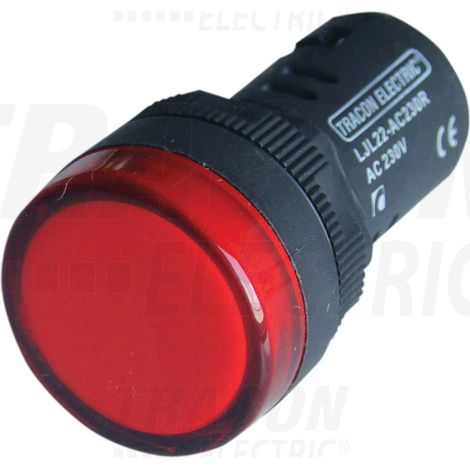 Spia luminosa a LED, rossa 230V AC/DC d=22mm (1/2)