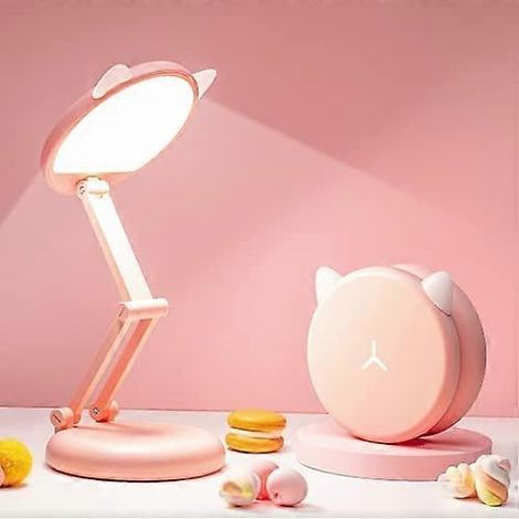 Lampe de table LED mignonne, lampe de table rose, lampe de table pliable à 8 niveaux de luminosité, portable, pour enfants (1/5)