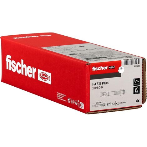 Goujon d’ancrage FAZ II Plus 20x202 -/60 en acier inoxydable/Boite de 4 (1/5)